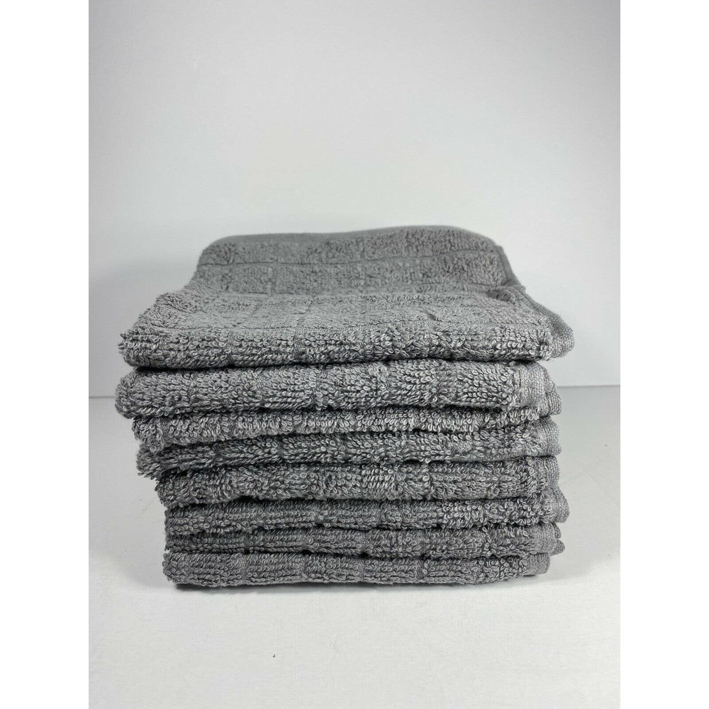 NEW Room essentials 12" x 12" Pewter Gray Washcloths Set 8